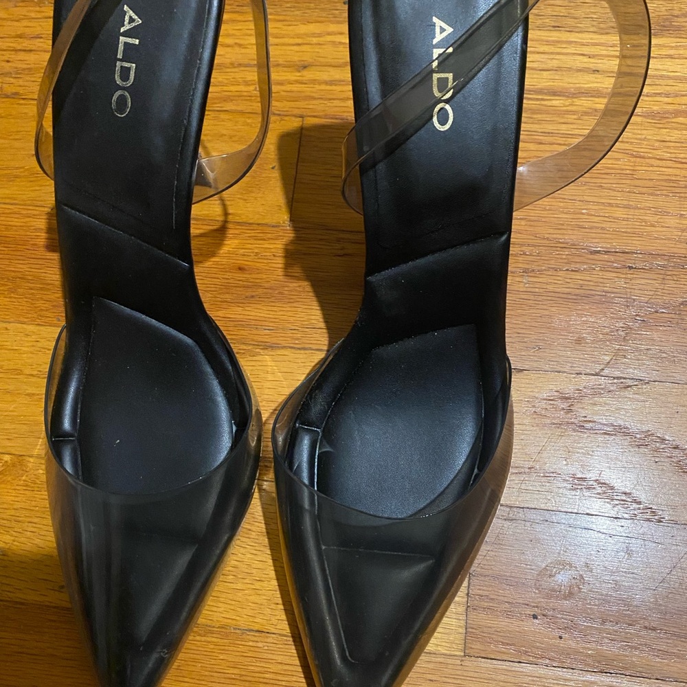 Aldo clear pointy toe heels